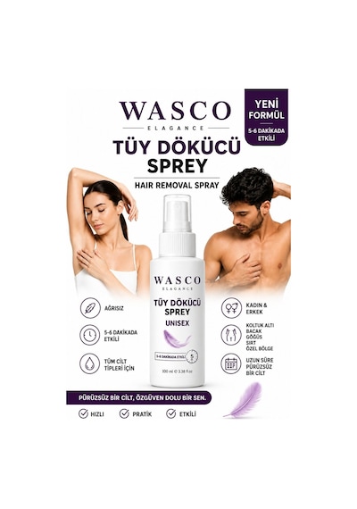 Unisex Tüy Dökücü Sprey 100 Ml Kadın & Erkek Kullanımına Uygun Tüm Vücut Bakımı