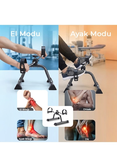 Mini Pedal Egzersiz Kondisyon Bisikleti Taşınabilir Dirençli Ev Aleti El Ve Ayak Pedallı Spor Cihazı