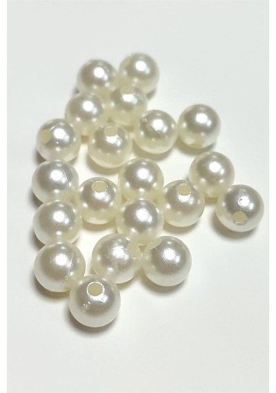 8 - 98 - Mm Delikli İnci Boncuk 500 - Spt-gld - Gram Krem