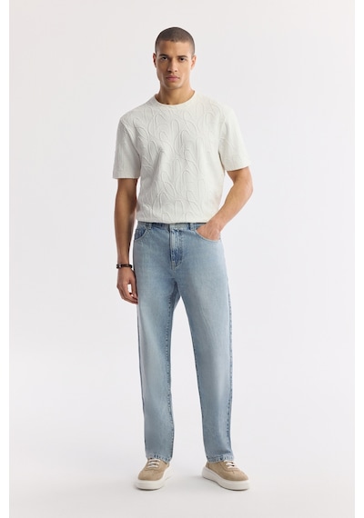 Avva Erkek Açık Mavi Klasik Bel %100 Pamuk Eskitme Yıkamalı Tokyo Straight Fit Jean Pantolon A51y3546