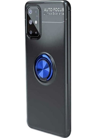 Galaxy S20 Plus Kılıf Zore Ravel Silikon Kapak Siyah-Mavi