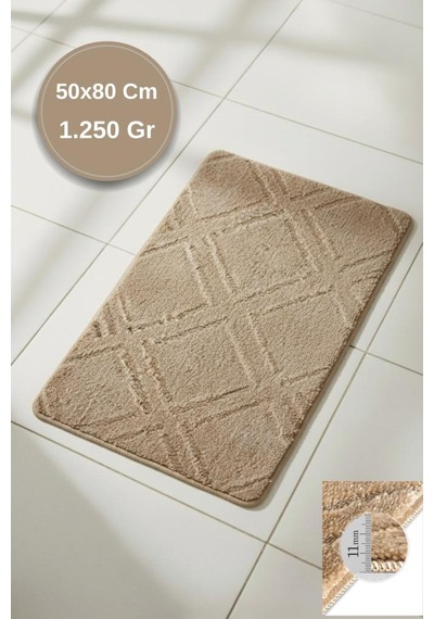 Lüks Kaymaz Taban 50x80 Cm Banyo Halısı/paspası Wb - 11 Mm Kalın %100 Polipropilen I