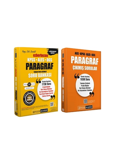 Pegem Akademi Kpss Ales Dgs Ezberbozan Paragraf Soru Ve Çıkmış Sorular Seti 2 Kitap