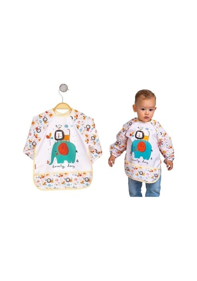 Bebek Uzun Kollu Sıvı Geçirmez Mama Önlük Su Geçirmez Aktivite Önlüğü 6-24 Ay Genel