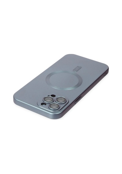 Newface Apple iPhone Uyumlu 12 Pro Max Kılıf Moshi Lens Magneticsafe Silikon - Glblseme - 99 Sierra Blue