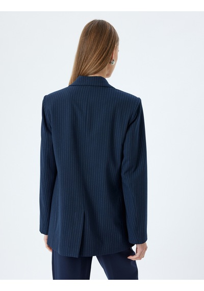 Koton Blazer Ceket Kruvaze Ters Yaka Düğmeli Cepli Lacivert Çizgili 5wak50025pw Lacivert Koton Blazer Ceket Kruvaze Ters Yaka Düğmeli Cepli Lacivert Çizgili 5wak50025pw Lacivert