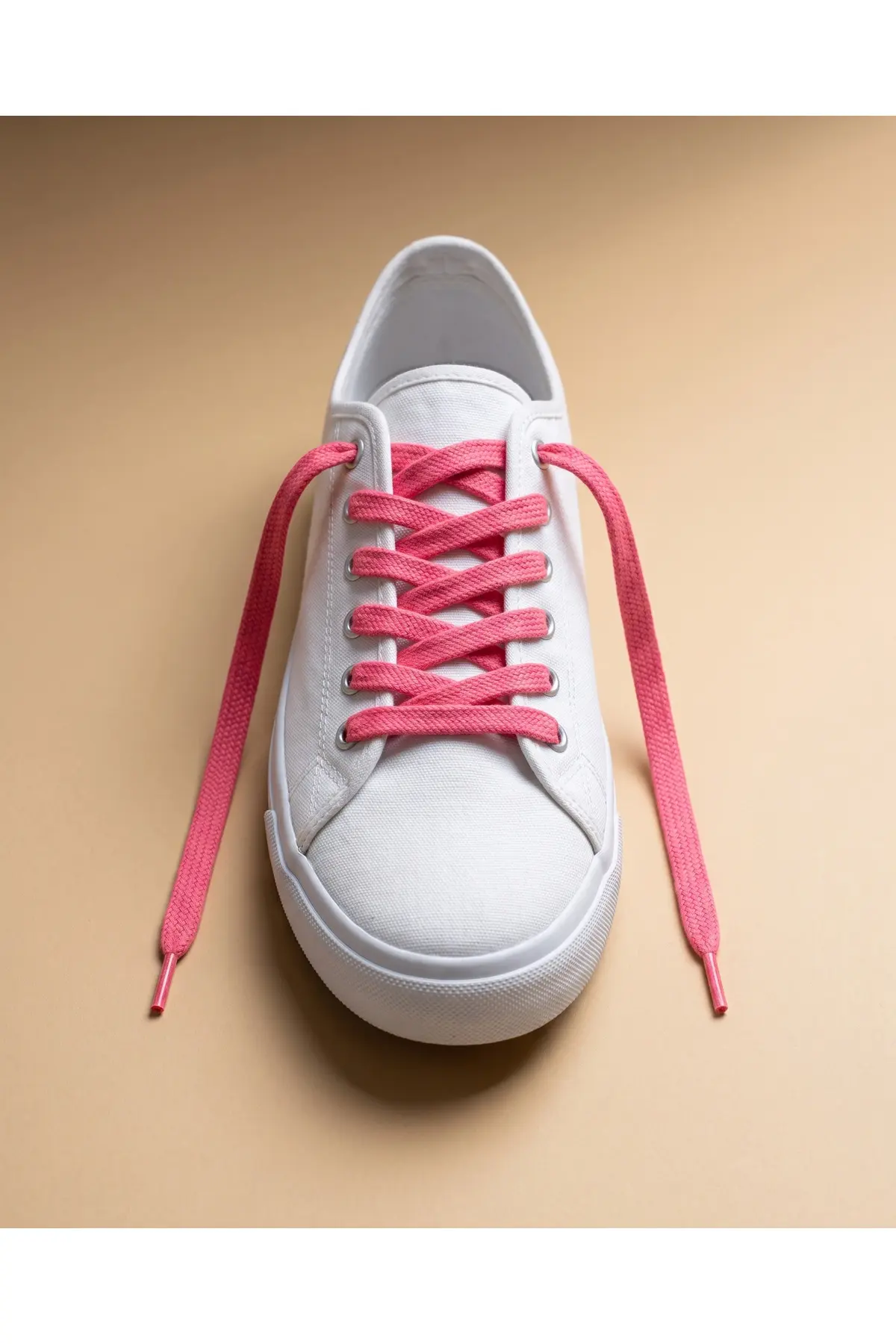 Last İcon Şeker Pembe Yassı Pamuk Ayakkabı Bağcığı 120 Cm Sneaker Ve Spor Ayakkabı Uyumlu