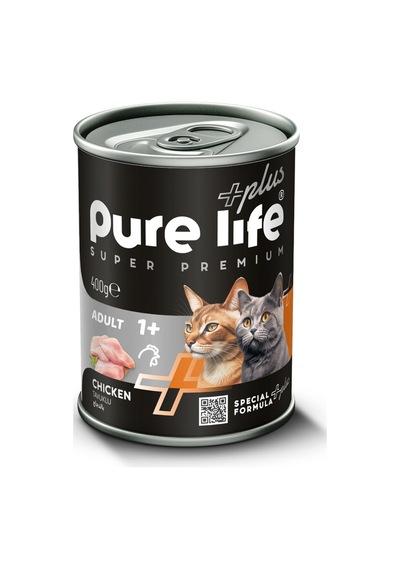 Purelife Plus Tavuk Etli Yetişkin Kedi Konserve Mama 400gr