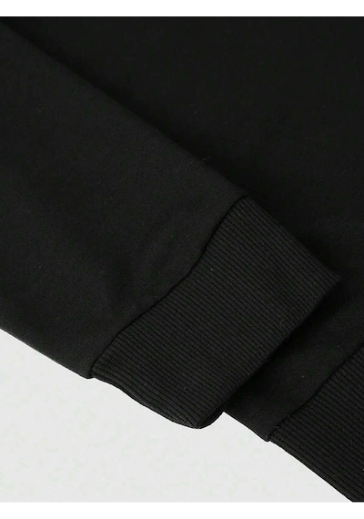 Adrift Slogan Graphic Drop Shoulder Sweatshirt Siyah Siyah