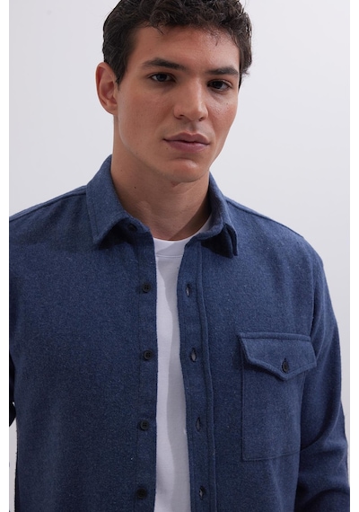Tudors Erkek Slim Fit Tek Cep Kapaklı Düz Oduncu Spor İndigo Gömlek-41545 İndigo Tudors Erkek Slim Fit Tek Cep Kapaklı Düz Oduncu Spor İndigo Gömlek-41545 İndigo