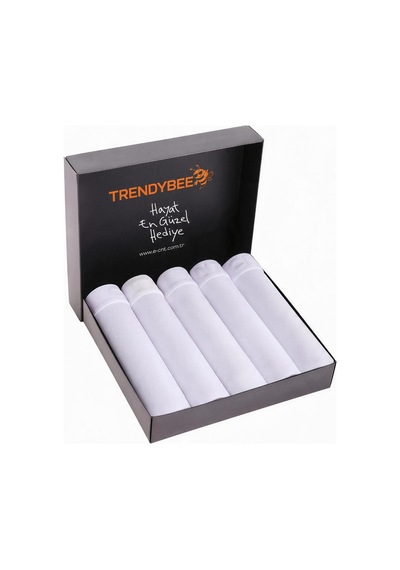 Cnt Erkek Pamuklu Boxer 5'li Paket Beyaz Beyaz