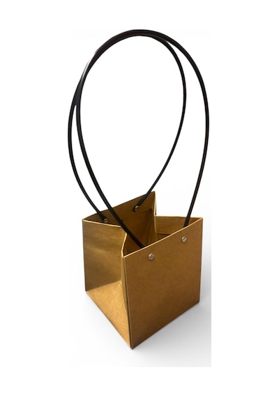 Kraft Çiçek Taşıma Çantası 13cmx15cmx12cm 2'li