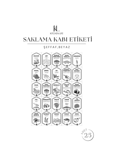 Kitchen Life 6'lı Etiketli Square Kare Erzak Saklama Kabı Seti 1200 ML - Sert Kapaklı Düzenleyici Kavanoz Antrasit - Siyah