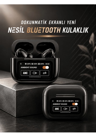 Bluetooth Kulaklık Kablosuz Ekranlı Anc/enc Destekli Dokunmatik Belirtilmemis