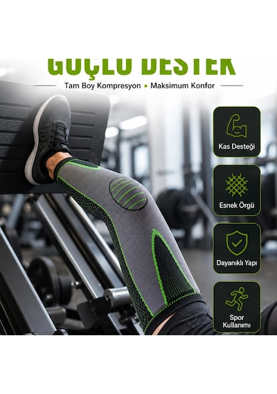 Diz Destekliği Fitness, Koşu Ve Antrenman İçin Kompresyon Dizlik