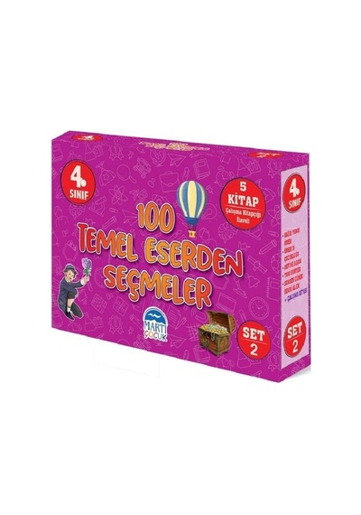 4.Sınıf 100 Temel Eserden Seçmeler Set 2-5 Kitap Takım- Martı Yayınları