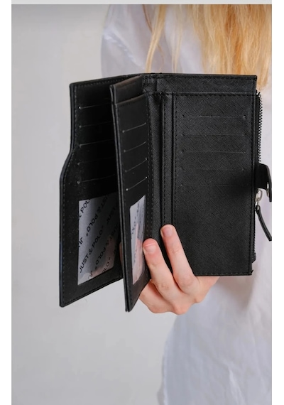 Kadın Orijinal Just Polo 5 Bölmeli Şık El & Omuz Çantası Ve Cüzdanı Shoulder Bag 26 X 24 Siyah