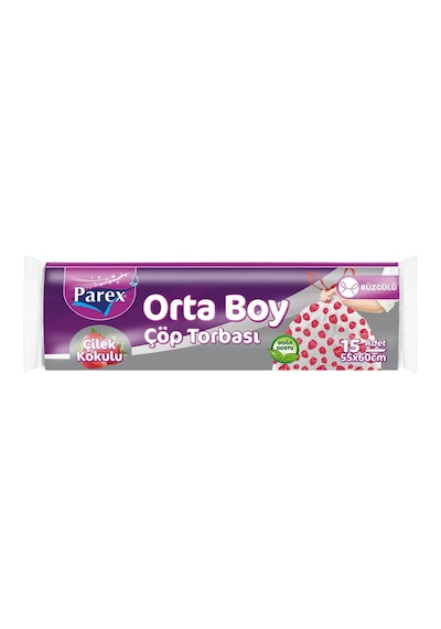 Orta Boy Büzgülü Çöp Torbası Paketi Çilek, Limon, Yasemin Ve Kiraz Çiçeği Kokulu