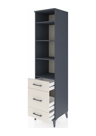 Hyperion Dolap 4 Raflı 3 Çekmeceli 44x44x195 Antrasit-aytaşı Antrasit