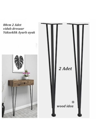 Wood İdea 88cm 2 Adet Yükseklik Ayarlı Metal Dresuar Ayağı