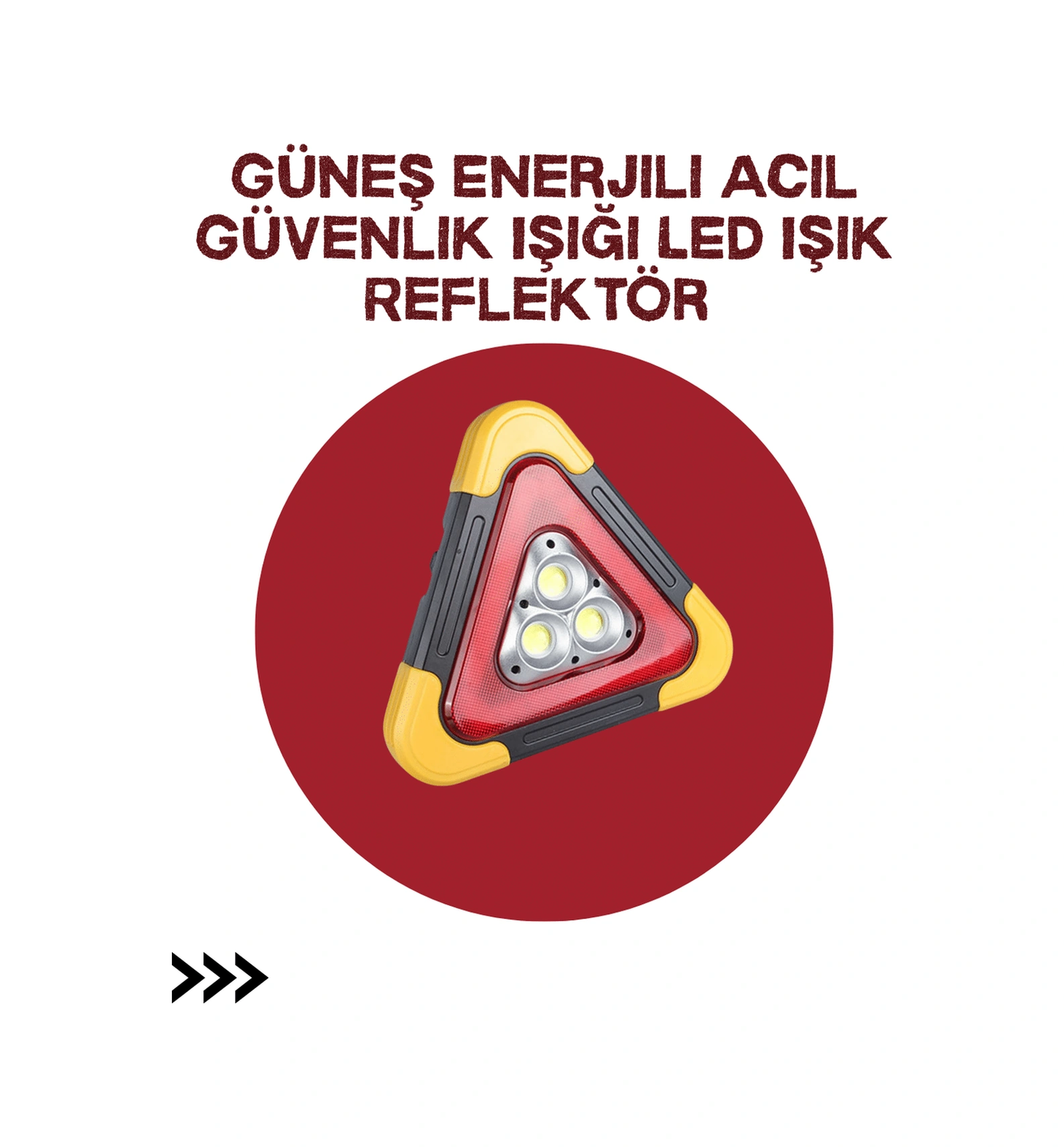Tek Alüminyum Gövdeli Led Üçgen Reflektörlü Acil Işık Najmaddin