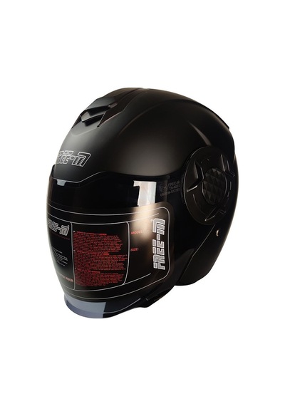 Fr665 Matt Black Motosiklet Kaskı Yarım Açık Güneş Vizörlü Motorcu Kask Siyah
