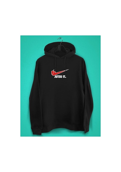 Tarzsokak Unisex Siyah Naruto Jutsu It Baskılı Sweatshirt