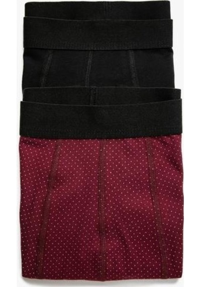 Koton 2'Li Boxer Pamuklu Desenli Bordo Desenli 3Wlm90064Mk 3Wlm90064Mk4D5