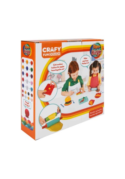 Crafy Süper Burger Oyun Hamuru Seti 200 Gr. 12 Parça Çok  Renkli