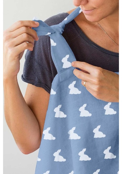 Mono Lapin Royal Blue Müslin Bebek Emzirme Önlüğü Bbkemo-ryb-000std