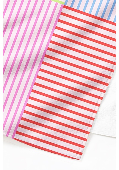 Çizgili Renk Bloklu Modern Plaj Havlusu - Pastel Minimalist Yazlık Hızlı Kuruyan Mikrofiber Havlu Bulut Şakayık