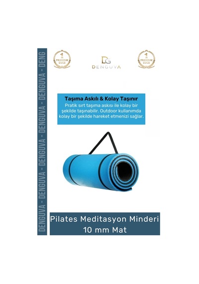 Yogamatı Taşıma Askılı Dayanıklı Uzun Ömürlü Konfor Serisi Meditasyon Minderi 10 Mm Mat Çok Renkli