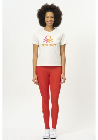 Benetton Bnt-w20393-23y Kadın T-shirt Bnt-w20393-r0152 Bej