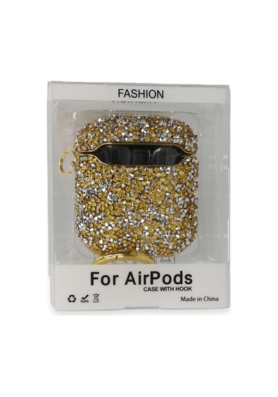 Newface - 677 - Apple Airpods Uyumlu 2 2.nesil Mira Taşlı Kılıf - Kmrsfres - - Gold