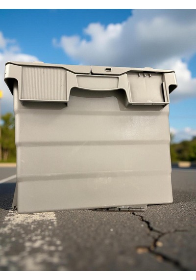 Konik Menteşe Kapaklı Plastik Kasa 400 600 250 Gri