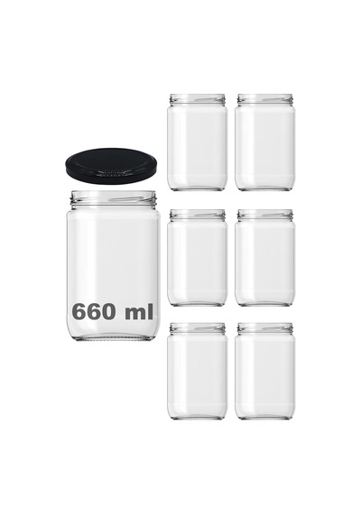 1000 Ml Şeffaf Cam Kavanoz 1000 Cc Konserve Metal Kapaklı Cam Kavanoz 6 Adet Şeffaf, 1000 Cc