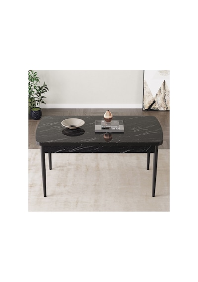 Clara Siyah Mermer Desen 80x132 Açılabilir Mdf Masa Yemek Odası Takımı,mutfak Takımı 6 Adet Sandalye Siyah Clara Siyah Mermer Desen 80x132 Açılabilir Mdf Masa Yemek Odası Takımı,mutfak Takımı 6 Adet Sandalye Siyah
