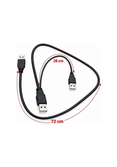 Harici Disk Hdd Harddisk Usb Y Kablo 3 Uçlu Veri Bağlantı