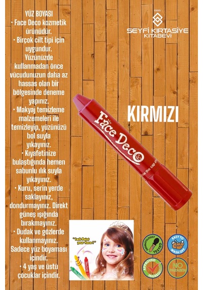 Face Time Yüz Boyası Tek Renk Ruj Model %100 Sağlığa Uygun Ce Ve Ap Belgeli Amos Üretim Yeri Kore
