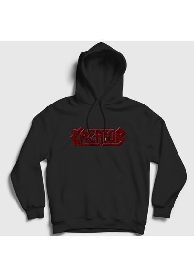 Presmono Unisex Logo V2 Kreator Kapüşonlu Sweatshirt Siyah