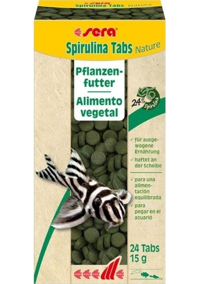 Sera Spirulina Tabs Nature Bitkisel Balık Yemi 24 Tablet 15 Gr