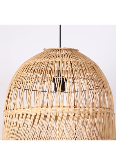 Rattan Meğri Avize 40x65 Cm Bej