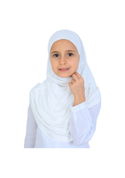 Modish Group Kız Çocuk Hazır Başörtüsü Pratik Penye Şal Tesettür Giyim Krem