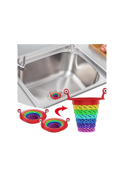 Gökkuşağı Mutfak Lavabo Kademeli Atık Filtresi + 10 Adet Yapışkanlı Gider Koruyucu - 2li Set L2b5l9 Diğer