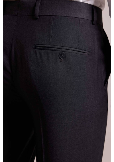 Erkek Antrasit Slim Fit Mono Yaka Yün Takım Elbise