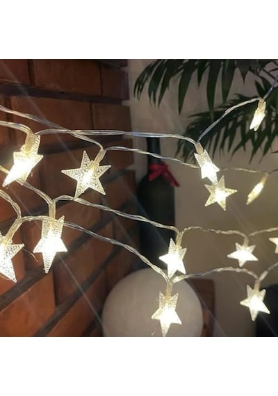 Ayrex Coverzone Led Işıklı 28'li Yıldız Işık Zinciri Dekoratif Fişli Aydınlatma Ev Dekorasyonu Süsleme Salon O Genel