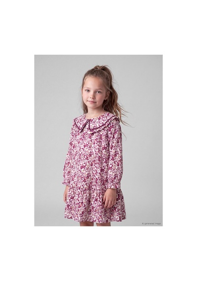 LC Waikiki Alıta Cıty Farkıyla Lcw Kids Mor Çiçekli Kız Çocuk Elbise Mor - 928249903 Mor