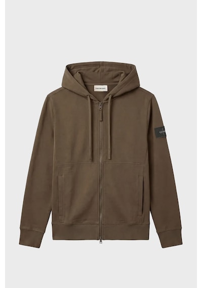 Calvin Klein Pamuklu Kapüşonlu Fermuarlı Sweat Lv04rj202glı1 Erkek Sweat Lv04rj202g Lı1 Haki