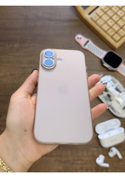 Apple iPhone 17 Uyumlu Süper İnce Mat Ultra Thin Silikon Kılıf Çöl