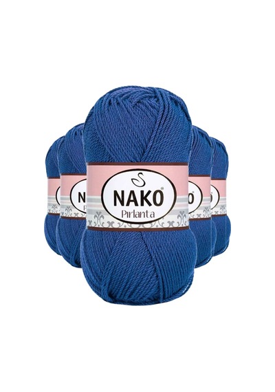 Tedar 5 Adet Pırlanta Amigurumi El Örgü İpi Yünü Koyu Mavi 10084 Najmaddin (No:1) 8.5Cm X 10.5 Cm